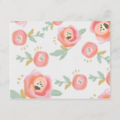 水彩画の花のサンキューカード ノートカード (裏面)