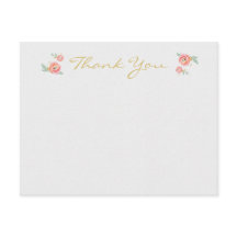 水彩画の花のサンキューカード