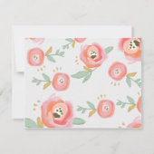 水彩画の花のサンキューカード ノートカード (裏面)