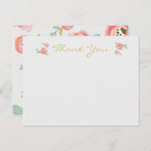 水彩画の花のサンキューカード ノートカード (正面/裏面)