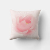 水彩画の花のシャクヤクの淡いピンクの枕 クッション (裏面)