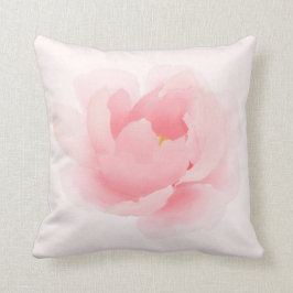水彩画の花のシャクヤクの淡いピンクの枕 クッション