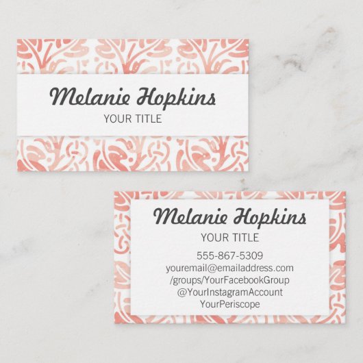 水彩画の花のタイルパターン地球の名刺 名刺 (正面/裏面)