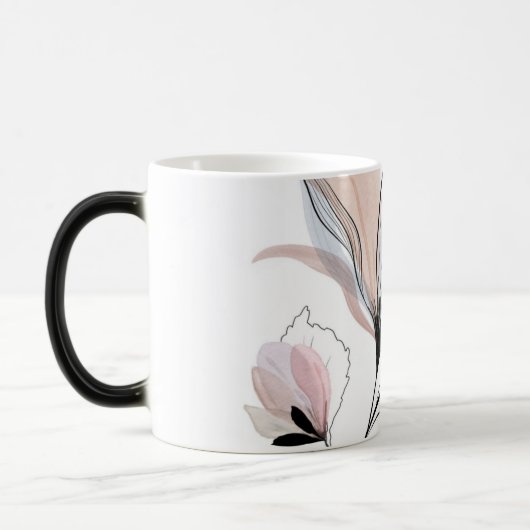 水彩画の花のデザイン マグカップ (左)