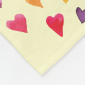 水彩画の花のハートのリース愛 フリースブランケット (角)