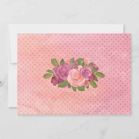 水彩画の花のバレンタインの写真の抱擁及びキス サンキューカード (裏面)