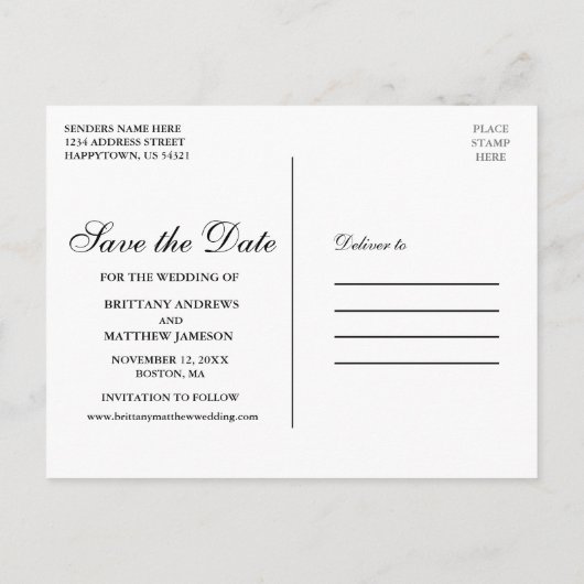 水彩画の花のバーガンディの保存日付 案内ポストカード (裏面)