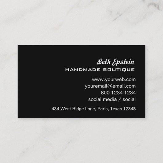 水彩画の花のファッションのイラストレーションのマネキン 名刺 (裏面)