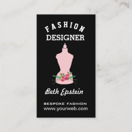 水彩画の花のファッションのイラストレーションのマネキン 名刺