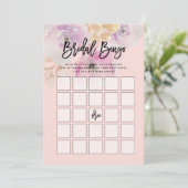 水彩画の花のブライダルシャワーのビンゴのゲーム 招待状 (スタンド正面)