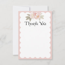 水彩画の花のベージュ帆立貝カードありがとう サンキューカード