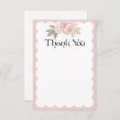 水彩画の花のベージュ帆立貝カードありがとう サンキューカード (正面/裏面)