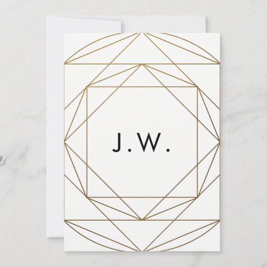 水彩画の花のリースの幾何学的な花嫁のブランチ 招待状 (裏面)