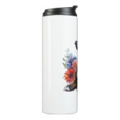 水彩画の花の中でボクサー タンブラー (回転左)