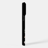 水彩画の花の中に入ったボクサー犬 iPhoneケース (右側面)