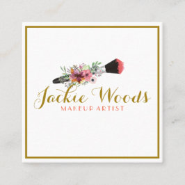 水彩画の花の名刺 スクエア名刺