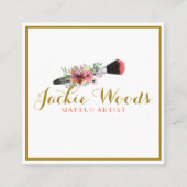 水彩画の花の名刺 スクエア名刺 (正面)