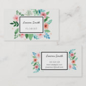 水彩画の花の名刺 名刺 (正面/裏面)