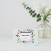 水彩画の花の名刺 名刺 (スタンド正面)