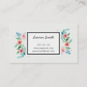 水彩画の花の名刺 名刺 (裏面)