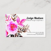 水彩画の花の名刺 名刺 (裏面)