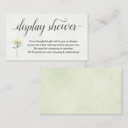 水彩画の花の展示のシャワーの招待状の挿入物 エンクロージャーカード (正面/裏面)