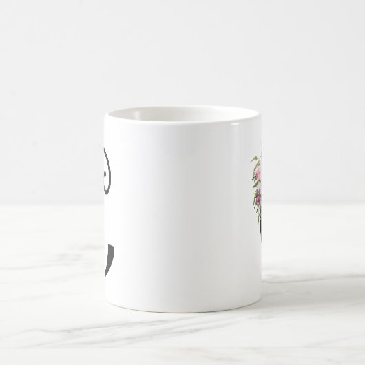 水彩画の花の手紙Cのモノグラムの芸術のマグ コーヒーマグカップ (中央)