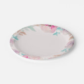 水彩画の花の春の結婚式の紙皿 ペーパープレート (アングル)