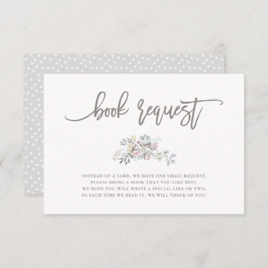 水彩画の花の植物のリース|の本の要求 エンクロージャーカード (正面/裏面)