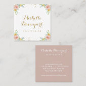 水彩画の花の正方形の名刺 スクエア名刺 (正面/裏面)