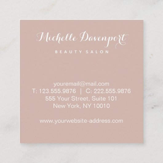 水彩画の花の正方形の名刺 スクエア名刺 (裏面)