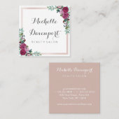 水彩画の花の正方形の名刺 スクエア名刺 (正面/裏面)