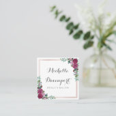 水彩画の花の正方形の名刺 スクエア名刺 (スタンド正面)