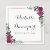 水彩画の花の正方形の名刺 スクエア名刺 (正面)