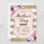 水彩画の花の母の日のブランチの招待状 招待状 (正面)