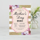 水彩画の花の母の日のブランチの招待状 招待状 (スタンド正面)