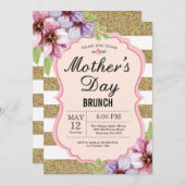 水彩画の花の母の日のブランチの招待状 招待状 (正面/裏面)