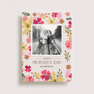 水彩画の花の母の日カード カード