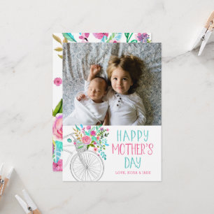 水彩画の花の母の日 カード