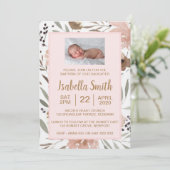 水彩画の花の洗礼/《キリスト教》洗礼式や命名式の招待状 招待状 (スタンド正面)