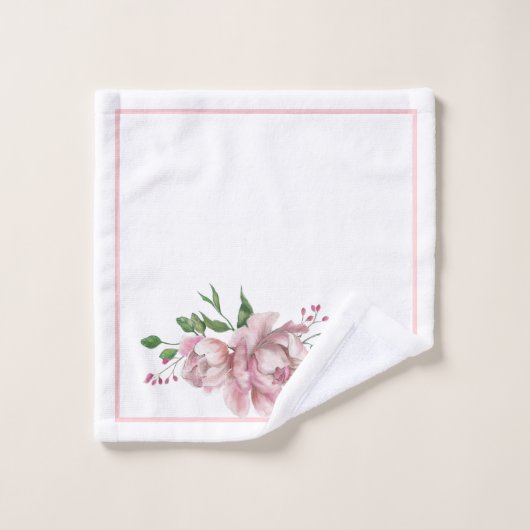 水彩画の花の浴室タオルセット バスタオルセット (ウォッシュタオル)