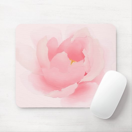 水彩画の花の淡いピンクのシャクヤク マウスパッド (マウス)