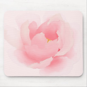 水彩画の花の淡いピンクのシャクヤク マウスパッド