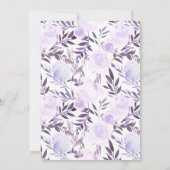 水彩画の花の紫色のラベンダーのベビーシャワー 招待状 (裏面)