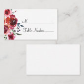 水彩画の花の結婚式の名前の座席表 プレイスカード (正面/裏面)