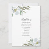 水彩画の花の結婚式の座席のテーブルの計画 招待状 (正面)