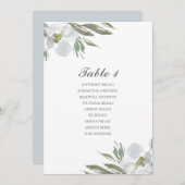 水彩画の花の結婚式の座席のテーブルの計画 招待状 (正面/裏面)