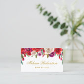 水彩画の花の美容師のアポイントメントカード 予約カード (スタンド正面)