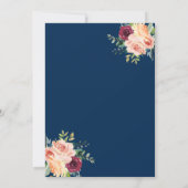 水彩画の花の航海のでストライプなブライダルシャワー 招待状 (裏面)