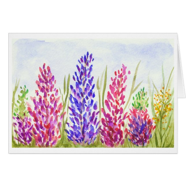 水彩画の花の芸術のかわいらしいLupineの野生の花 (正面横)